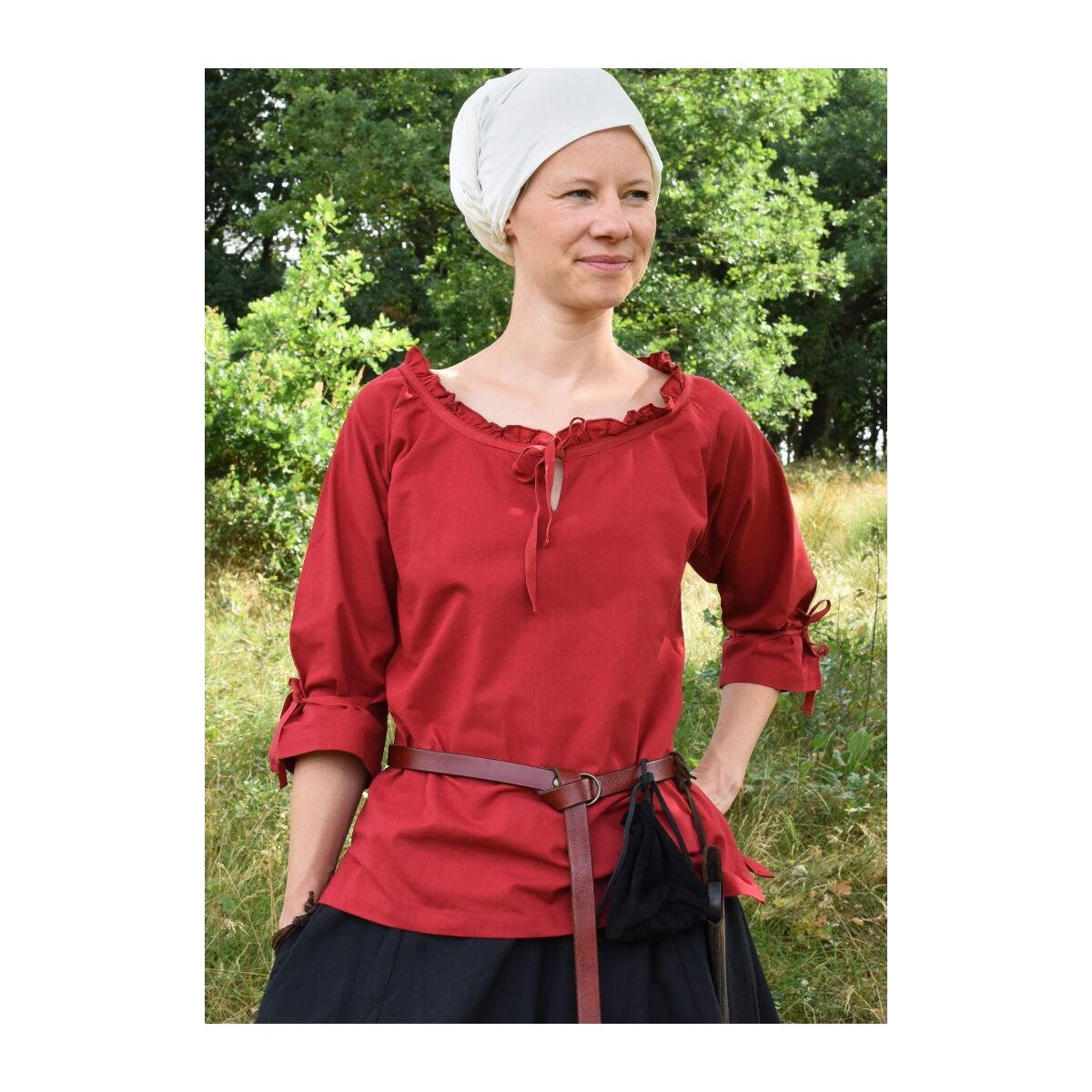 Mercado Medieval Blusa Birga 3/4 Manga Rojo Talla XXL