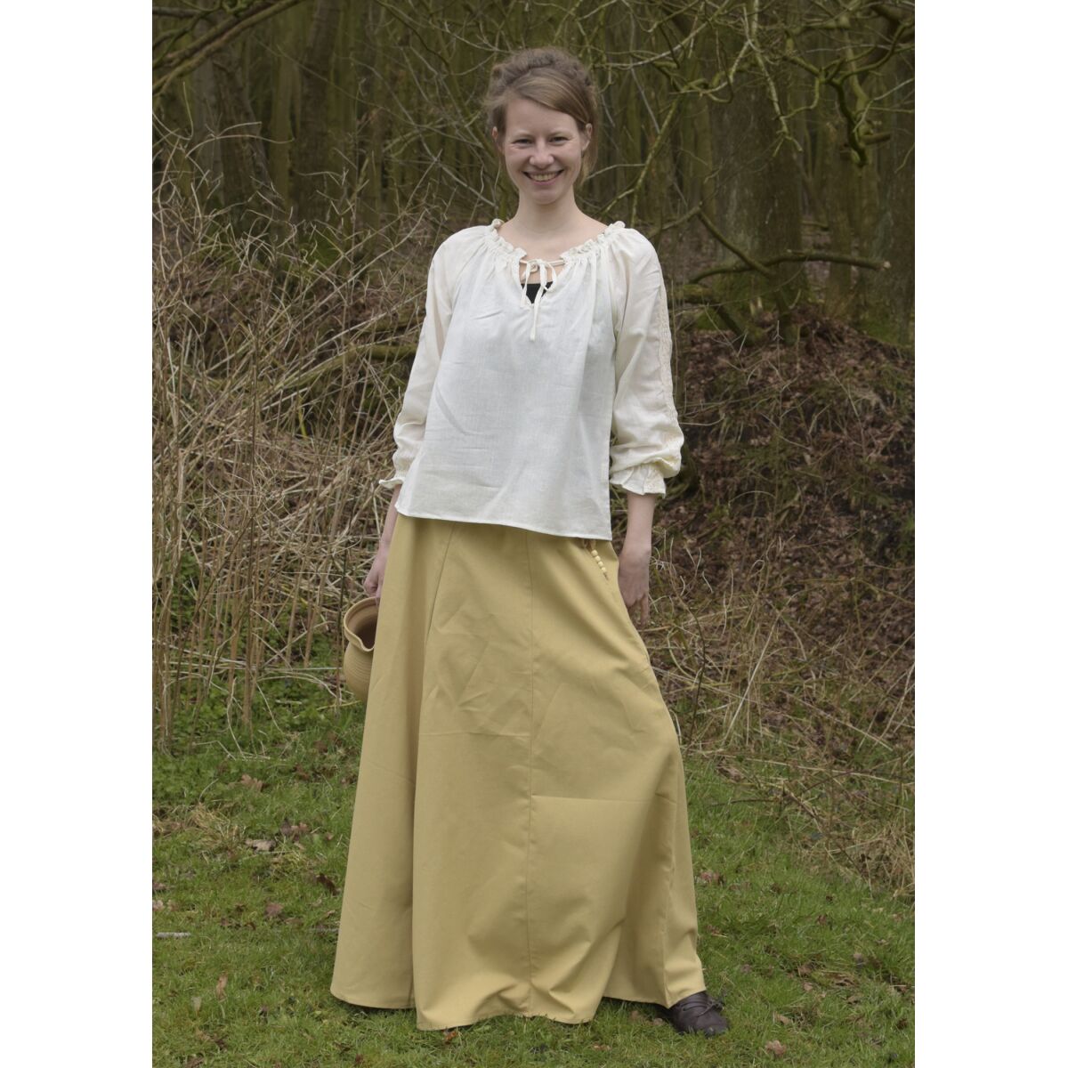 Falda medieval de mercado marrón claro talla XXL