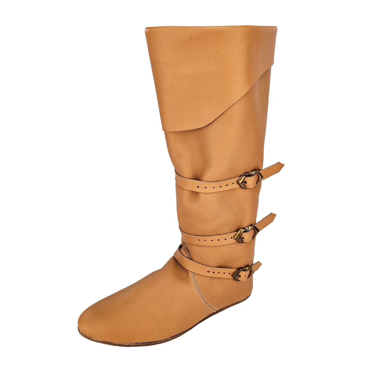 Bota alta medieval marrón natural talla 45