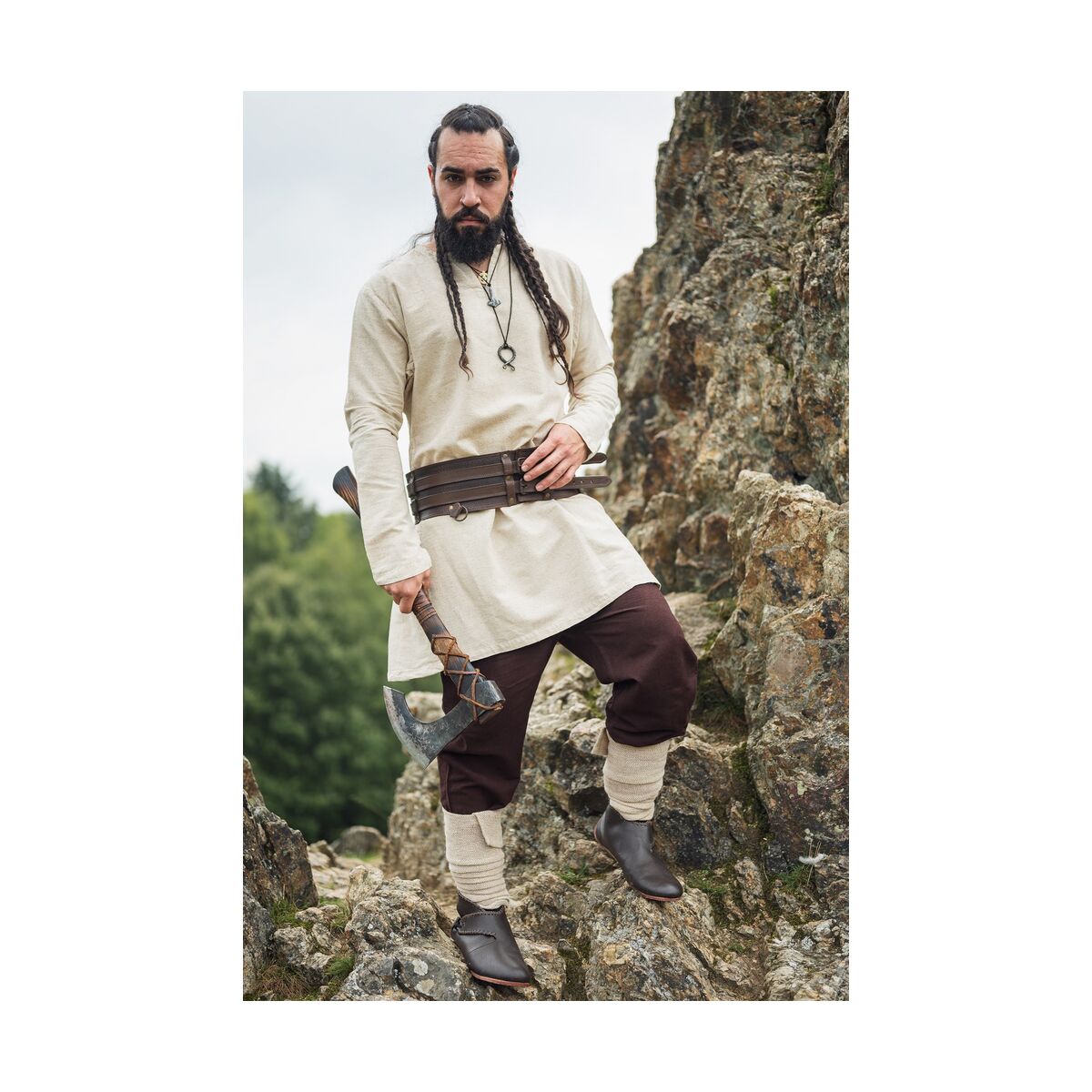 Túnica vikinga de lino - nature XL
