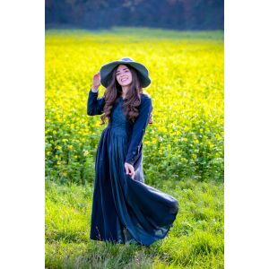 Vestido medieval o de bruja "Medusa" en negro/azul