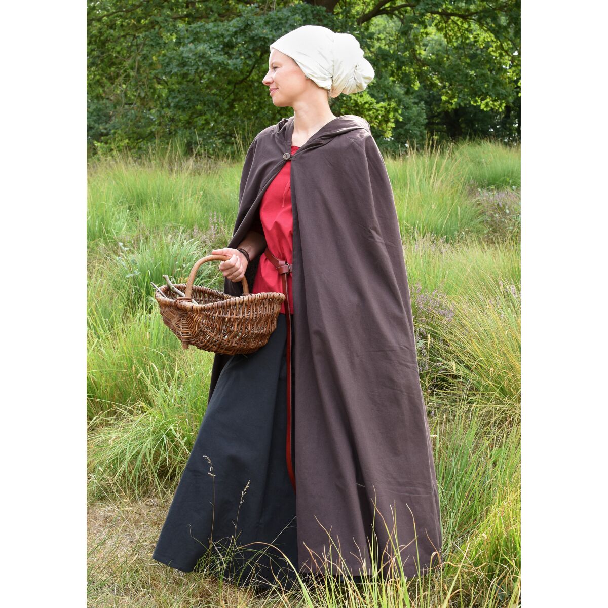 Capa medieval Burkhard, unisex, marrón