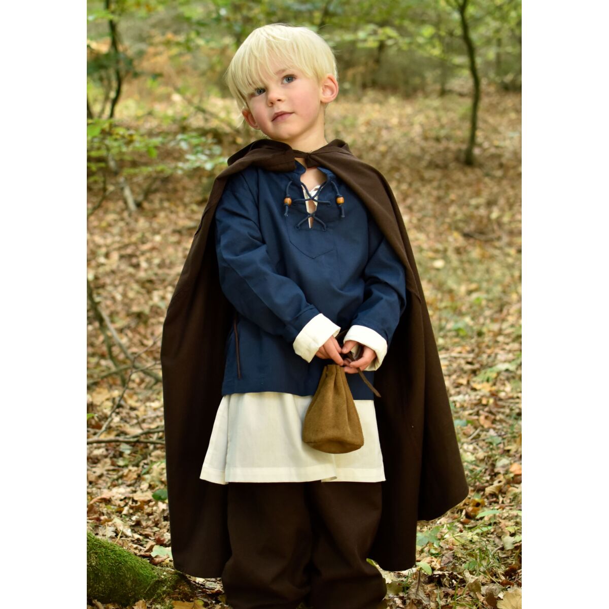 Capa medieval infantil Paul, marrón, talla 146