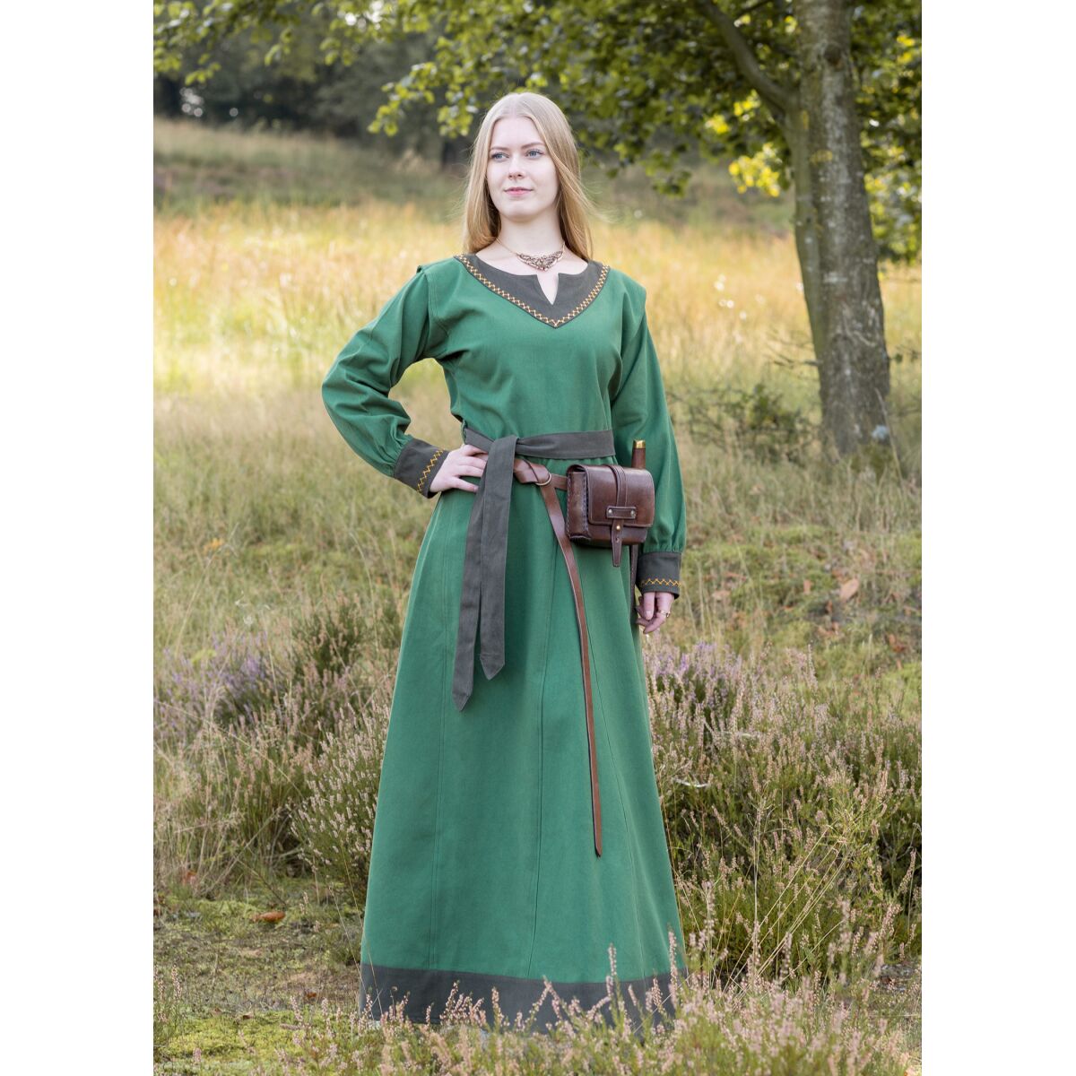 Vestido vikingo Jona, verde, talla XXL
