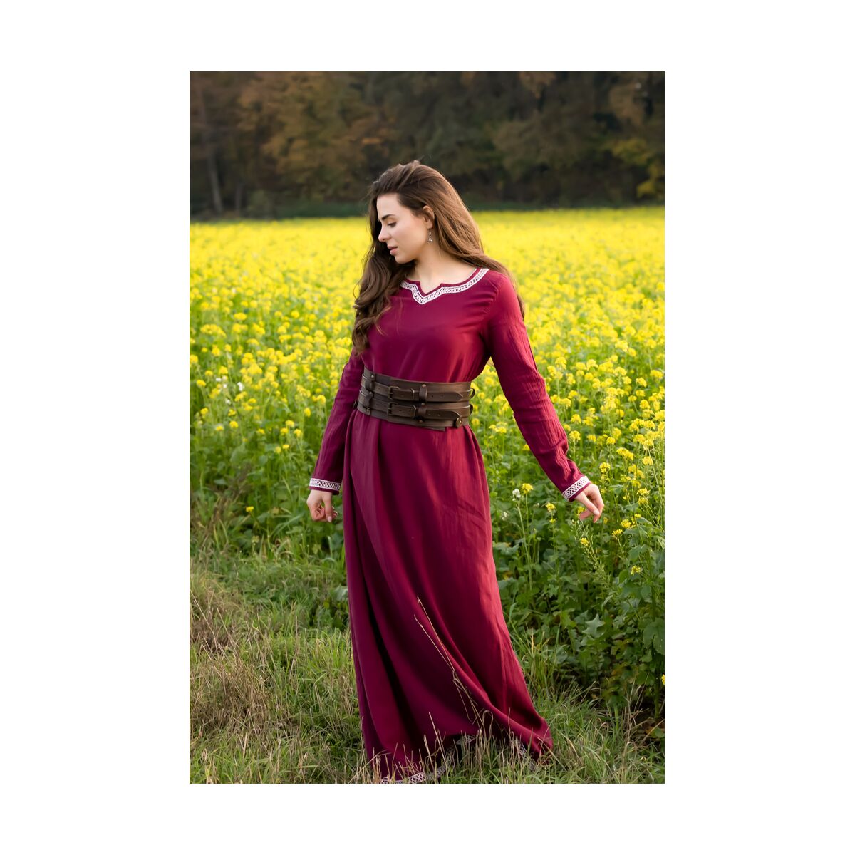Vestido vikingo Brigida rojo M