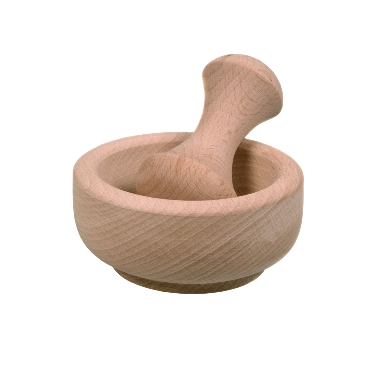 Mortero con pilón de madera de ha box