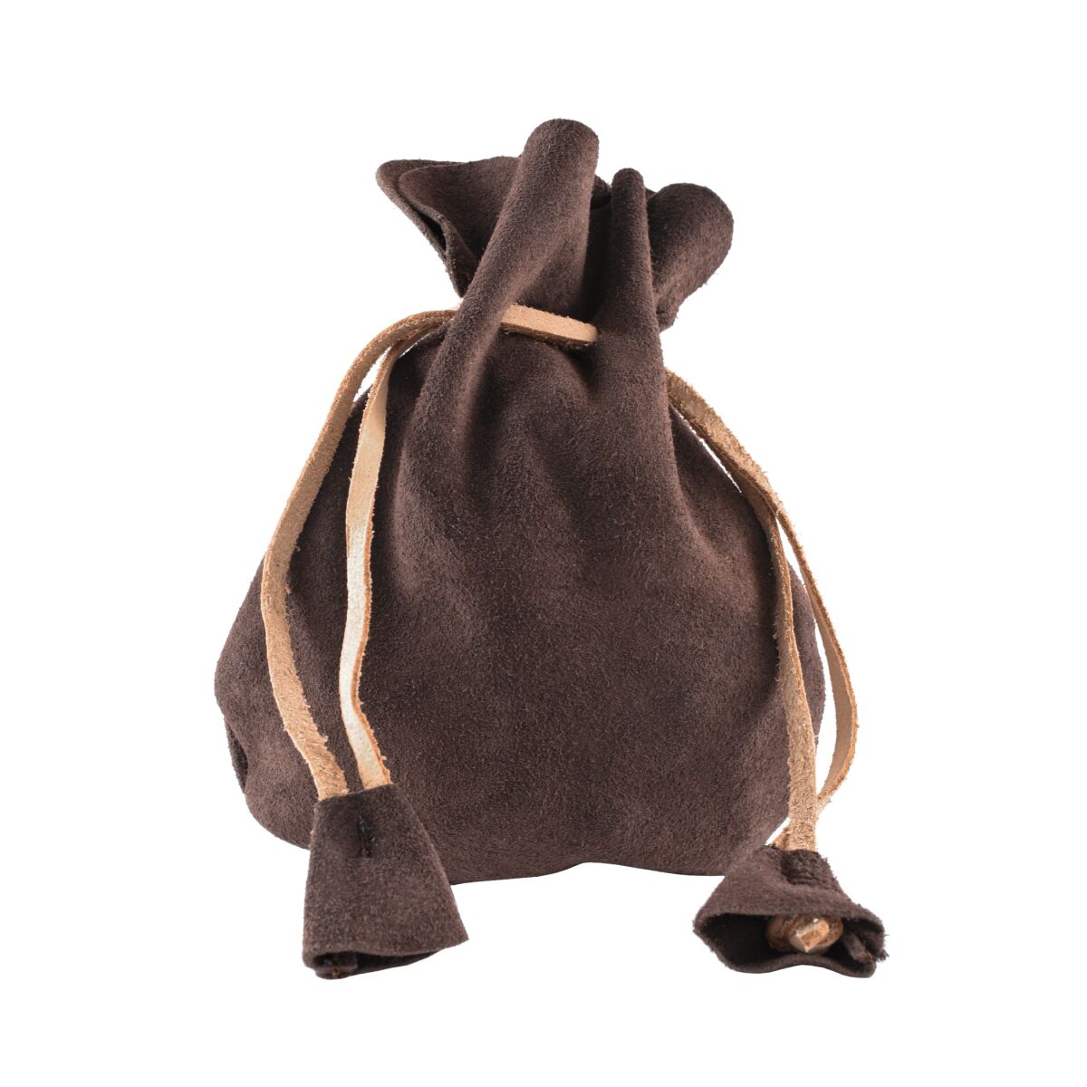 Bolso medieval de cuero marrón oscuro