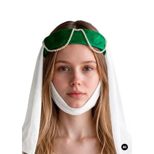 Diadema de damisela de castillo, de terciopelo verde