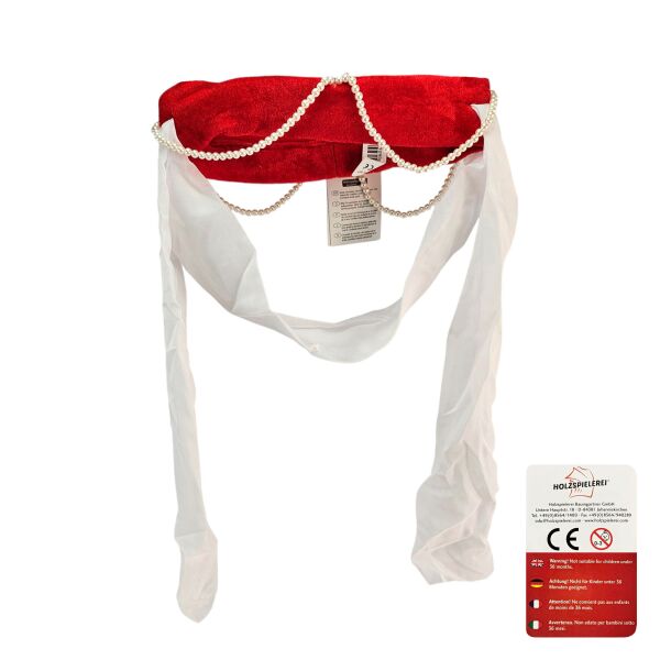 Diadema de damisela de castillo, terciopelo rojo