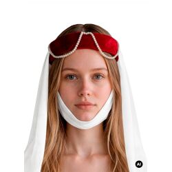 Diadema de damisela de castillo, terciopelo rojo