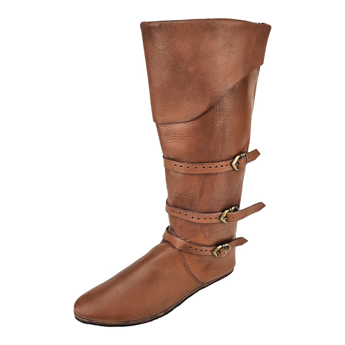 Botas o botines medievales marrones con suela de goma 44