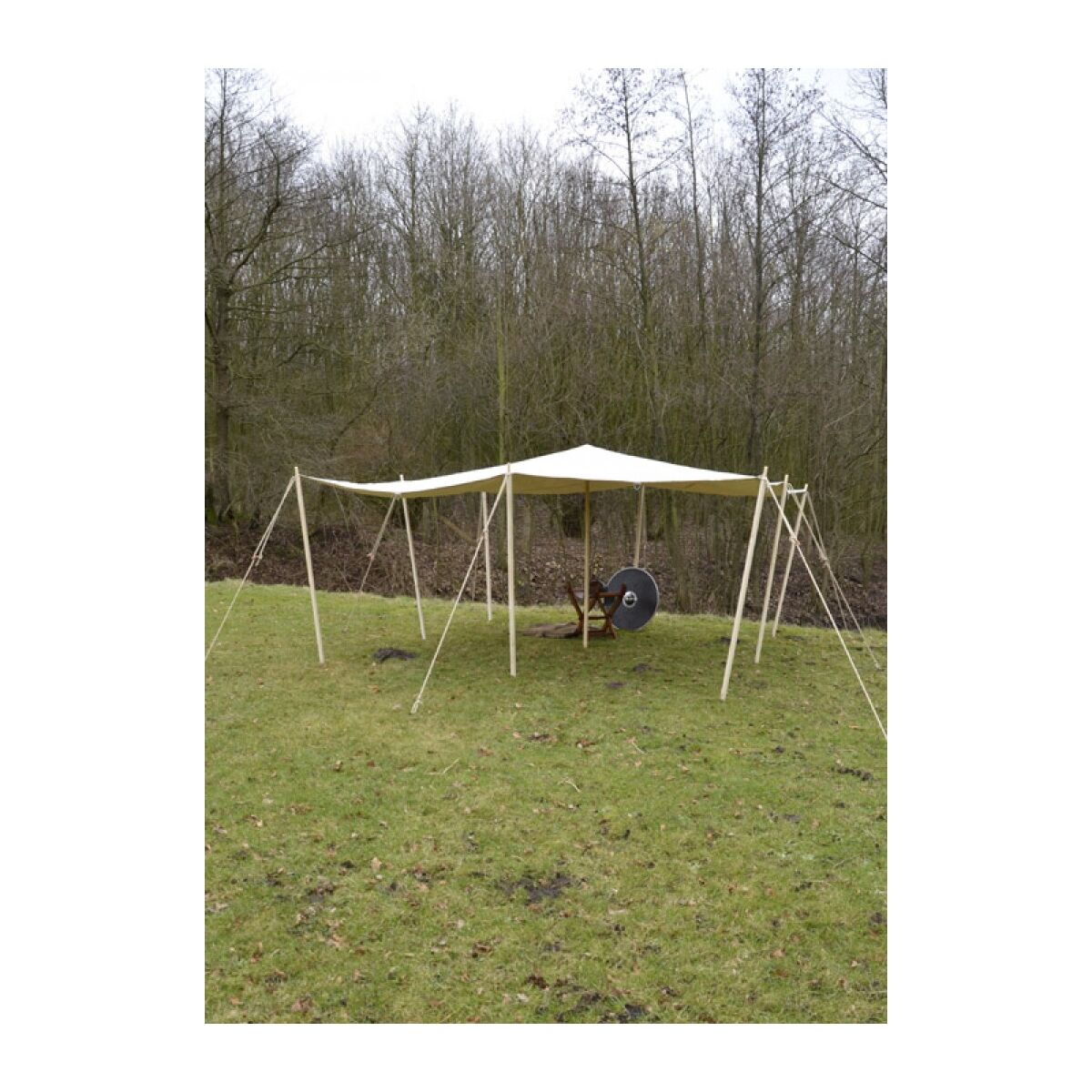 Lona de almacenamiento / toldo con lazos, 250 g/m², color natural, 3 x 3 m