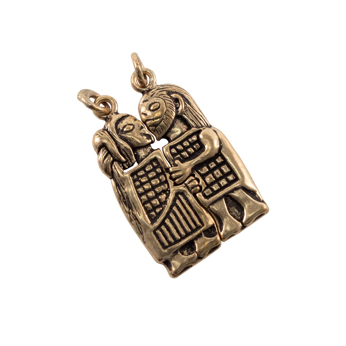 Colgante amantes vikingos bronce "Guldgubbe" - divisible