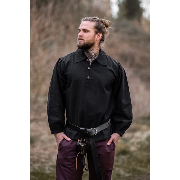 Camisa medieval negra "Ferdinand