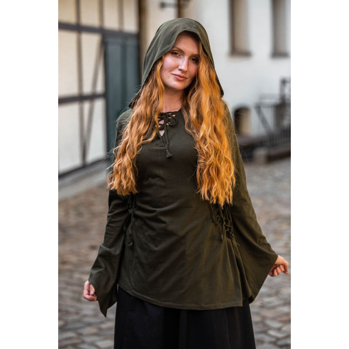 Top de encaje "Lea" - Verde oliva XXL
