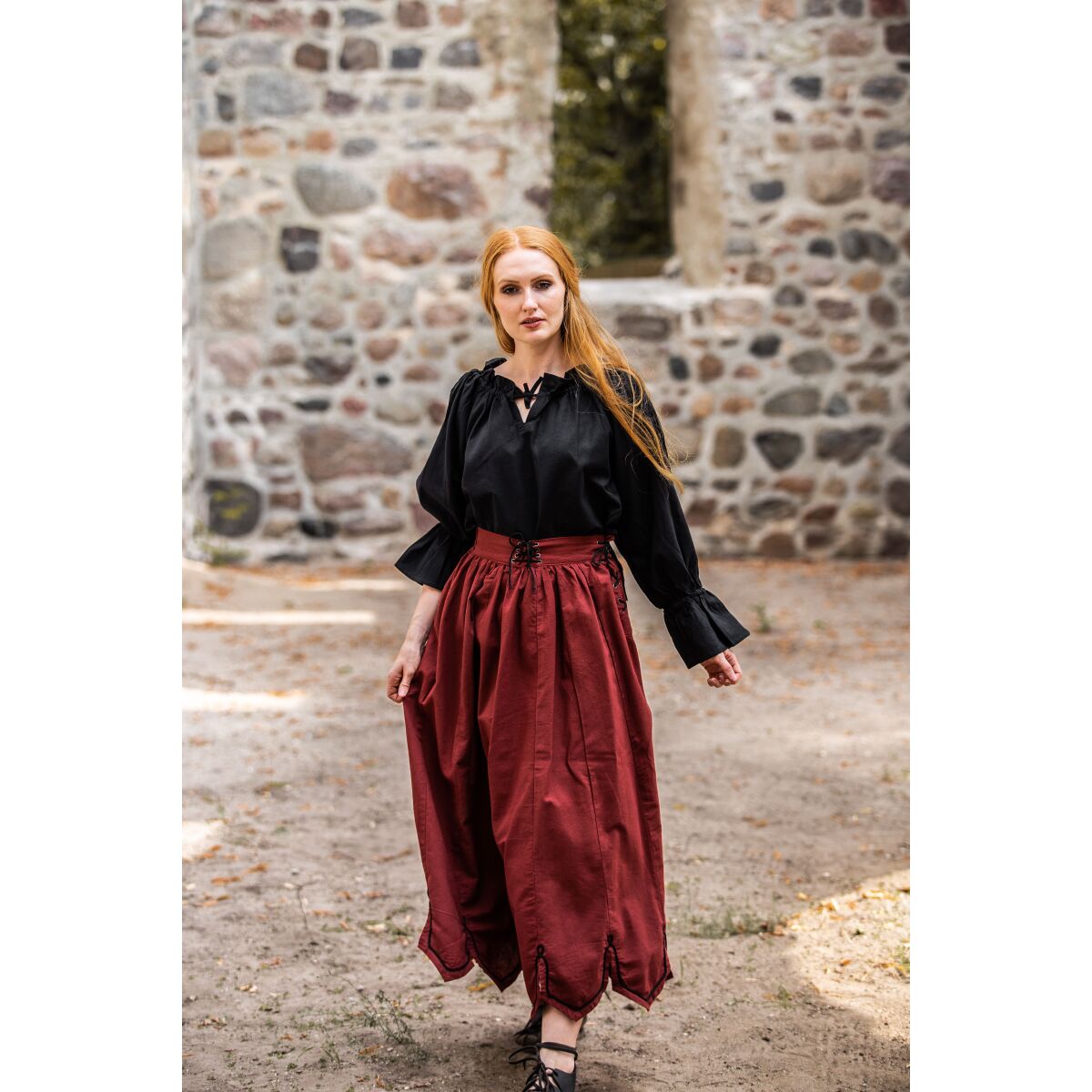 Blusa medieval negra "Morgan" M