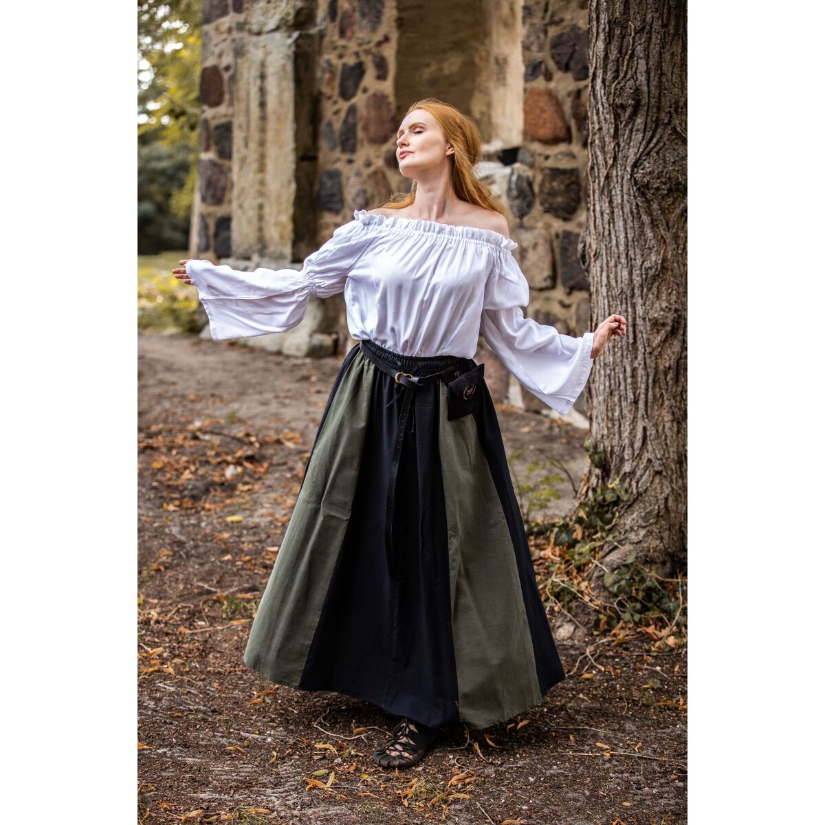 Falda medieval negra/verde "Dana" SM