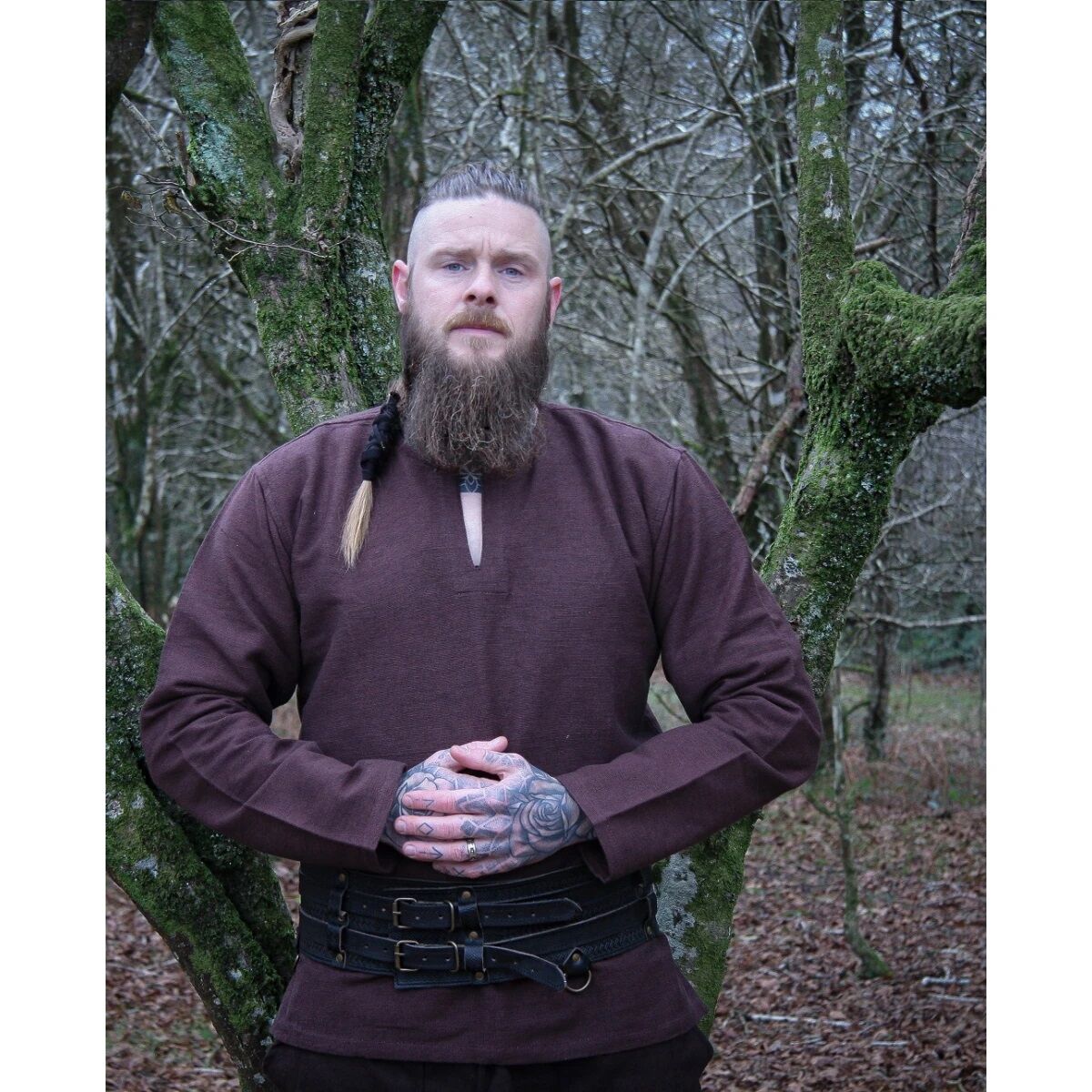 Túnica vikinga marrón "Ivar" XXXL