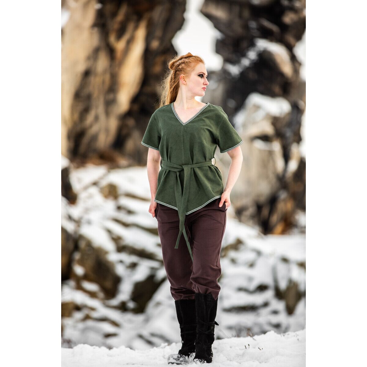 Túnica vikinga señora verde "Matilda" XXL