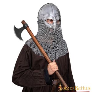 Antiker Wikingerbrillenhelm mit unvernieteter Kettenbrünne