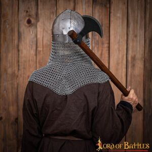 Antiker Wikingerbrillenhelm mit unvernieteter Kettenbrünne