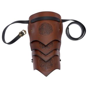 Hombrera de cuero Larp con motivo de caballo