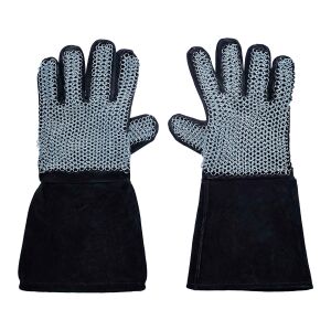 Wildleder Kettenhandschuhe mit unvernieteten Rundringen