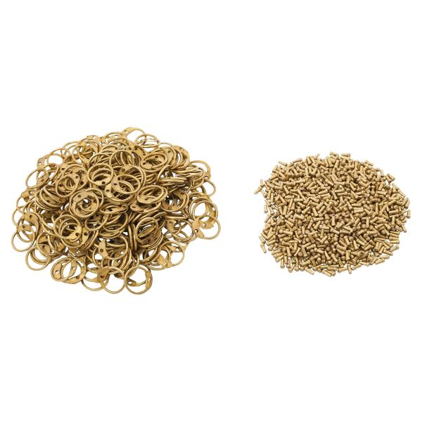 Anillas sueltas Anillas para cadena de latón, anillas redondas con remaches de cabeza de seta, diámetro interior 9 mm, espesor galga 18 (1,3 mm)