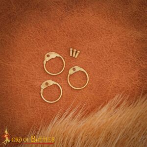 Anillas sueltas Anillas para cadena de latón, anillas redondas con remaches de cabeza de seta, diámetro interior 9 mm, espesor galga 18 (1,3 mm)