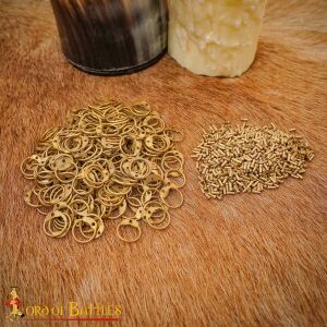 Anillas sueltas Anillas para cadena de latón, anillas redondas con remaches de cabeza de seta, diámetro interior 9 mm, espesor galga 18 (1,3 mm)