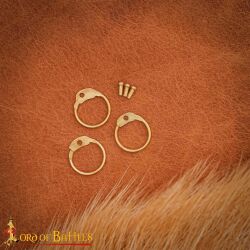 Anillas sueltas Anillas para cadena de latón, anillas redondas con remaches de cabeza de seta, diámetro interior 9 mm, espesor galga 18 (1,3 mm)