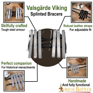 Armadura o brazaletes vikingos Valsgärde pulidos calibre 16 (1,6 mm)