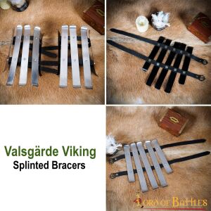 Armadura o brazaletes vikingos Valsgärde pulidos calibre 16 (1,6 mm)