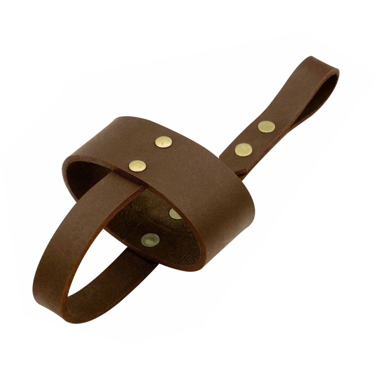 Soporte de cuero para tazas de cuerno - Marrón