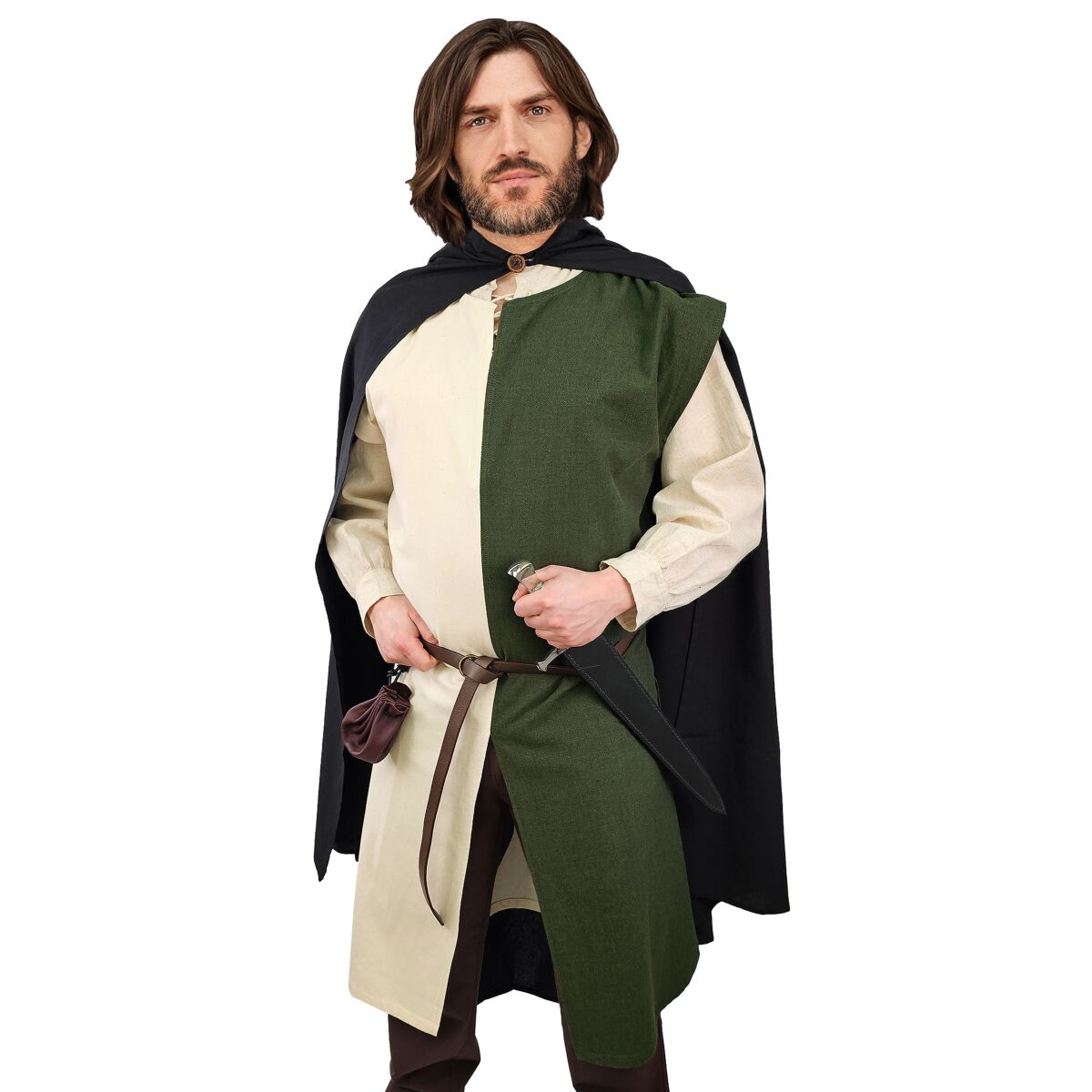 Tabardo medieval verde / naturaleza "Enzio" XXL/XXXL