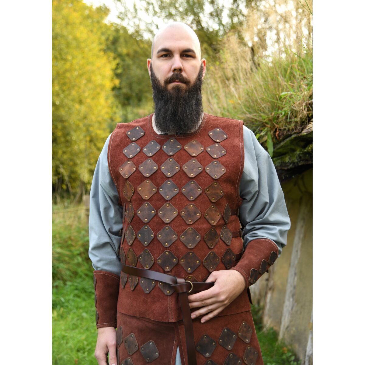 Armadura de torso de ante marrón, "Vidar" L/XL