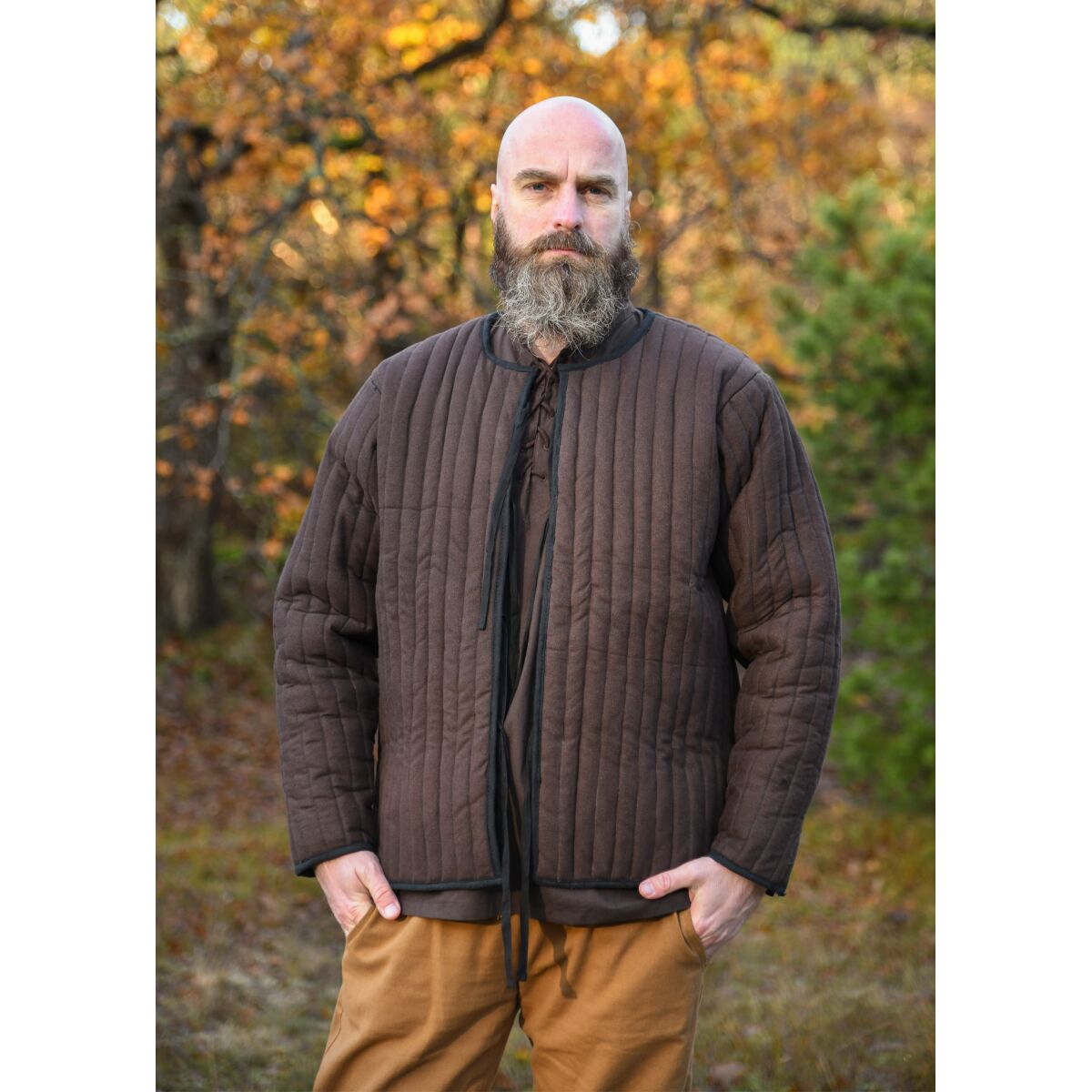 Chaqueta acolchada, marrón - negro M