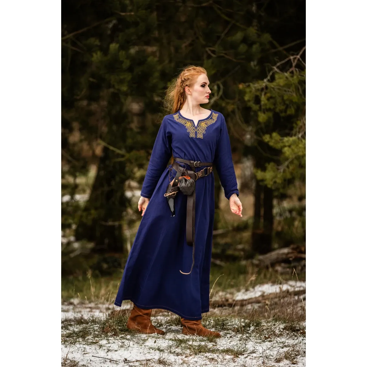 Vestido vikingo azul "Aslaug" S