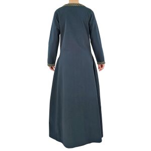 Vestido medieval de manga larga azul, con ribete «Sigyn» talla L, artículo de segunda calidad