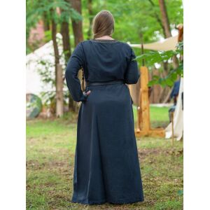 Vestido medieval de manga larga azul, con ribete «Sigyn» talla L, artículo de segunda calidad