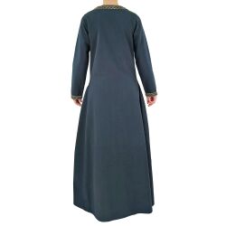 Vestido medieval de manga larga azul, con ribete «Sigyn» talla L, artículo de segunda calidad