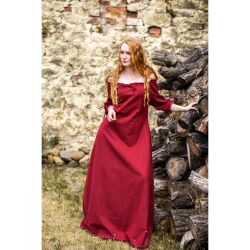 Vestido largo de manga corta rojo «Melisande» XL, artículo de segunda mano