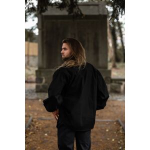 Camisa con cordones negra «Dagwin» XL, producto de segunda calidad