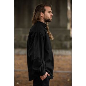 Camisa con cordones negra «Dagwin» XL, producto de segunda calidad