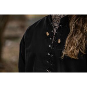 Camisa con cordones negra «Dagwin» XL, producto de segunda calidad