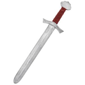 Mini espada de madera vikinga para niños, pintada y con empuñadura de cuero