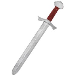 Mini espada de madera vikinga para niños, pintada y con empuñadura de cuero