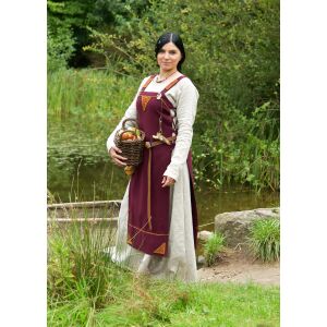 Túnica vikinga «Forseti», 100 % lana, color burdeos