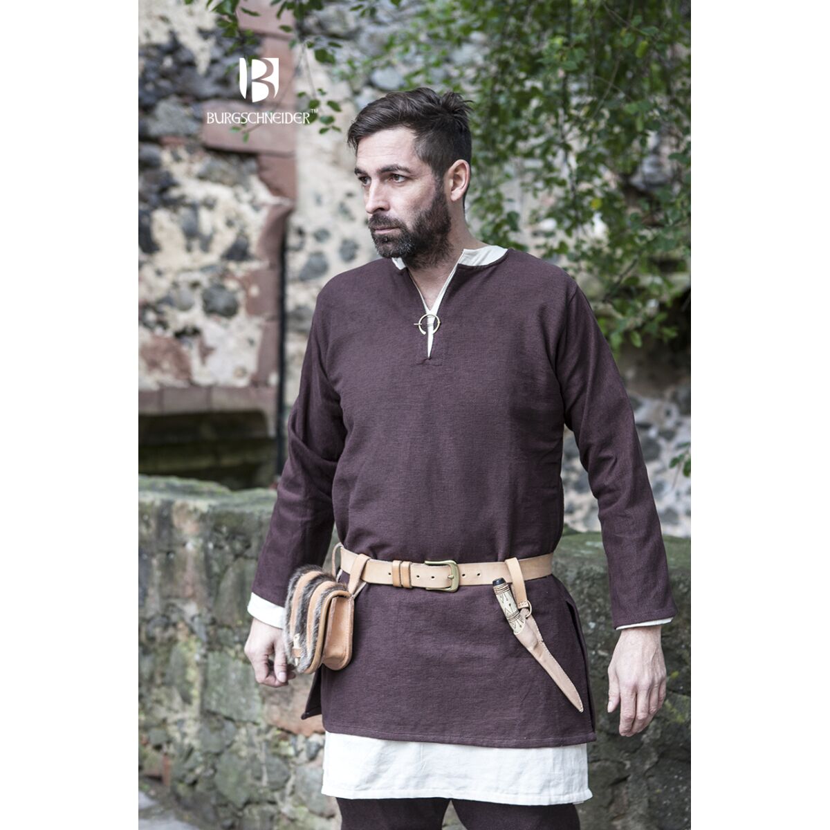 Túnica corta medieval Erik marrón