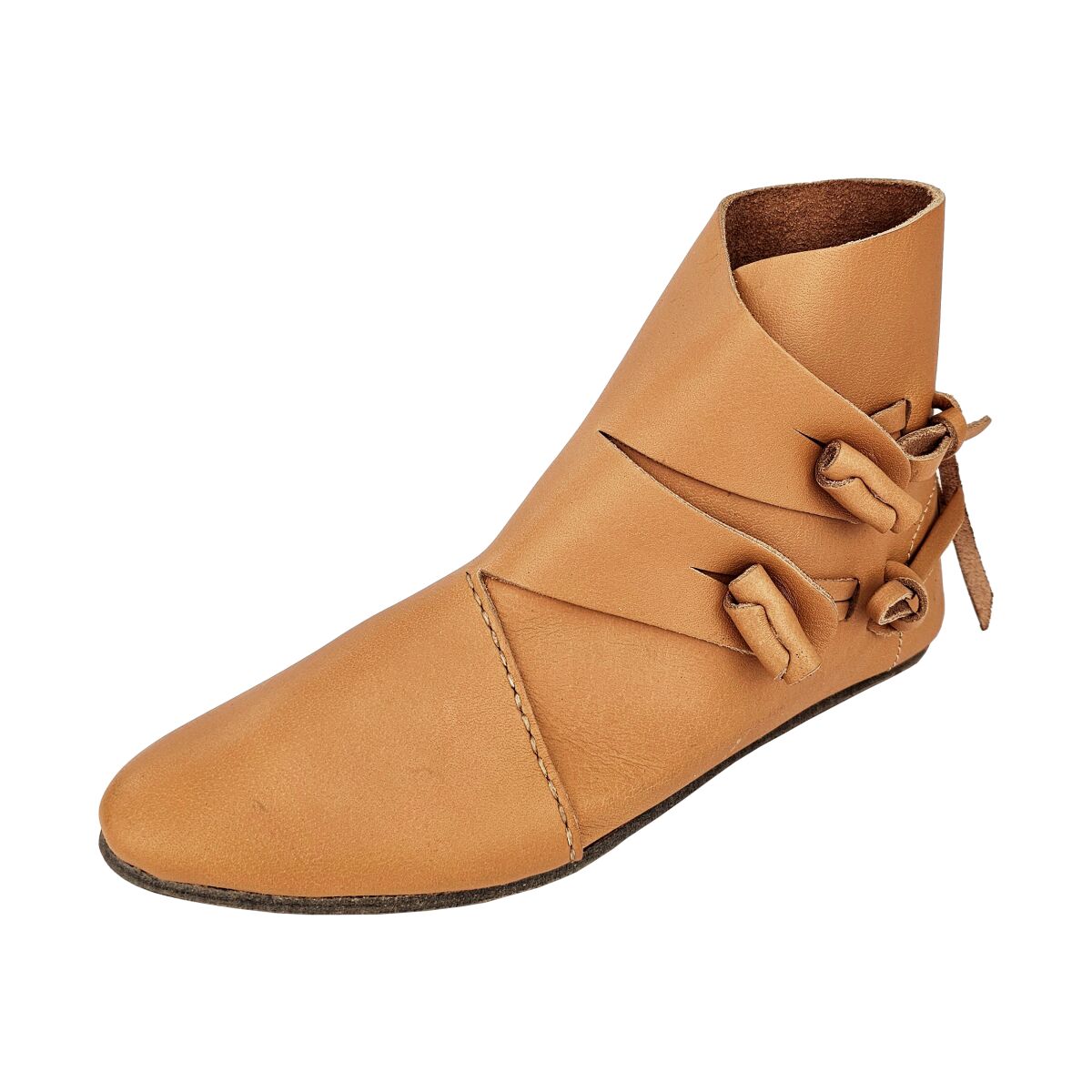 Zapatos vikingos tipo Jorvik con suela de un clavo marrón natural talla 44